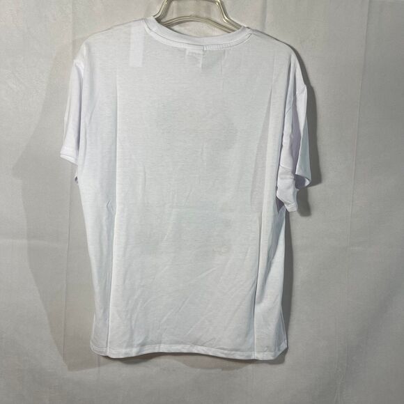 Disney Minnie Mouse Womens White Graphic T Shirt Medium Cute Floral Bow - Picture 5 of 6
